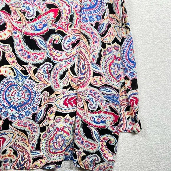 SPENSE Paisley Longline Tunic High Low Hem with Deep Vents Plus Size 2X - Picture 4 of 7